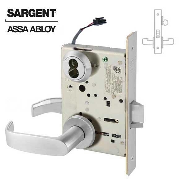 Sargent 8200 Series Mortise Lock Mechanical Electromechanical Fail Safe 24V Lock to accept SFIC Core LN Trim SRG-70-8270-LNL-24V-26D